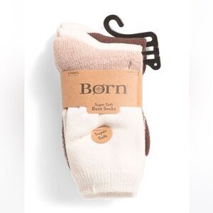 BORN Earth Tones Ivory Brown White US W 4-10 Super Soft Quarter Socks 3 pack